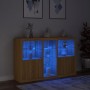 Aparador con luces LED roble Sonoma 162x37x100 cm de , Aparadores - Ref: Foro24-3209172, Precio: 212,78 €, Descuento: %