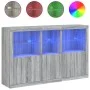 Aparador con luces LED gris Sonoma 162x37x100 cm de , Aparadores - Ref: Foro24-3209147, Precio: 278,07 €, Descuento: %