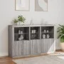 Sideboard with Sonoma grey LED lights 162x37x100 cm by , Sideboards - Ref: Foro24-3209147, Price: 278,07 €, Discount: %