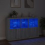 Aparador con luces LED gris Sonoma 162x37x100 cm de , Aparadores - Ref: Foro24-3209147, Precio: 284,27 €, Descuento: %