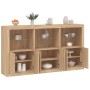 Aparador con luces LED roble Sonoma 181,5x37x100 cm de , Aparadores - Ref: Foro24-3209151, Precio: 222,02 €, Descuento: %