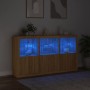 Aparador con luces LED roble Sonoma 181,5x37x100 cm de , Aparadores - Ref: Foro24-3209151, Precio: 222,02 €, Descuento: %