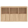 Aparador con luces LED roble Sonoma 181,5x37x100 cm de , Aparadores - Ref: Foro24-3209151, Precio: 222,02 €, Descuento: %