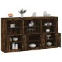 Aparador con luces LED roble ahumado 181,5x37x100 cm de , Aparadores - Ref: Foro24-3209153, Precio: 265,07 €, Descuento: %