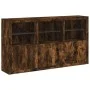Aparador con luces LED roble ahumado 181,5x37x100 cm de , Aparadores - Ref: Foro24-3209153, Precio: 265,07 €, Descuento: %