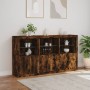 Aparador con luces LED roble ahumado 181,5x37x100 cm de , Aparadores - Ref: Foro24-3209153, Precio: 273,97 €, Descuento: %