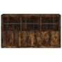 Aparador con luces LED roble ahumado 181,5x37x100 cm de , Aparadores - Ref: Foro24-3209153, Precio: 273,97 €, Descuento: %