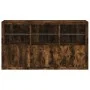 Aparador con luces LED roble ahumado 181,5x37x100 cm de , Aparadores - Ref: Foro24-3209153, Precio: 265,07 €, Descuento: %
