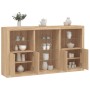 Aparador con luces LED roble Sonoma 181,5x37x100 cm de , Aparadores - Ref: Foro24-3209179, Precio: 211,94 €, Descuento: %