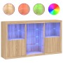Aparador con luces LED roble Sonoma 181,5x37x100 cm de , Aparadores - Ref: Foro24-3209179, Precio: 211,94 €, Descuento: %