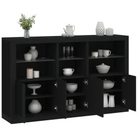 Schwarzer Schrank mit LED-Lichtern 162x37x100 cm von , Sideboards - Ref: Foro24-3209143, Preis: 236,25 €, Rabatt: %
