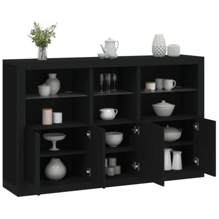 Aparador con luces LED negro 162x37x100 cm by , Sideboards - Ref: Foro24-3209143, Price: 236,25 €, Discount: %