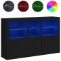 Aparador con luces LED negro 162x37x100 cm by , Sideboards - Ref: Foro24-3209143, Price: 236,25 €, Discount: %