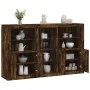Aparador con luces LED roble ahumado 162x37x100 cm by , Sideboards - Ref: Foro24-3209174, Price: 260,54 €, Discount: %