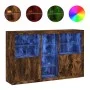 Aparador con luces LED roble ahumado 162x37x100 cm by , Sideboards - Ref: Foro24-3209174, Price: 260,54 €, Discount: %