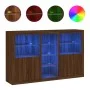 Aparador con luces LED roble marrón 162x37x100 cm by , Sideboards - Ref: Foro24-3209176, Price: 239,16 €, Discount: %