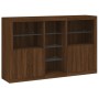 Aparador con luces LED roble marrón 162x37x100 cm de , Aparadores - Ref: Foro24-3209176, Precio: 247,20 €, Descuento: %