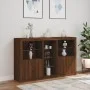 Aparador con luces LED roble marrón 162x37x100 cm by , Sideboards - Ref: Foro24-3209176, Price: 239,16 €, Discount: %