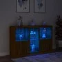Aparador con luces LED roble marrón 162x37x100 cm by , Sideboards - Ref: Foro24-3209176, Price: 239,16 €, Discount: %