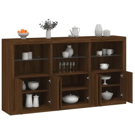 Sideboard mit LED-Lichtern in Eichenbraun 181,5x37x100 cm von , Sideboards - Ref: Foro24-3209155, Preis: 261,57 €, Rabatt: %