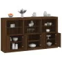 Aparador con luces LED roble marrón 181,5x37x100 cm by , Sideboards - Ref: Foro24-3209155, Price: 261,57 €, Discount: %