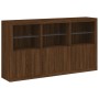 Aparador con luces LED roble marrón 181,5x37x100 cm de , Aparadores - Ref: Foro24-3209155, Precio: 270,37 €, Descuento: %