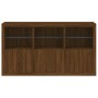 Aparador con luces LED roble marrón 181,5x37x100 cm de , Aparadores - Ref: Foro24-3209155, Precio: 270,37 €, Descuento: %