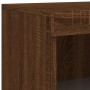 Aparador con luces LED roble marrón 181,5x37x100 cm de , Aparadores - Ref: Foro24-3209155, Precio: 270,37 €, Descuento: %