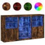 Aparador con luces LED roble ahumado 181,5x37x100 cm de , Aparadores - Ref: Foro24-3209181, Precio: 274,63 €, Descuento: %