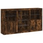 Aparador con luces LED roble ahumado 181,5x37x100 cm de , Aparadores - Ref: Foro24-3209181, Precio: 274,63 €, Descuento: %