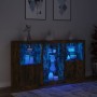 Aparador con luces LED roble ahumado 181,5x37x100 cm de , Aparadores - Ref: Foro24-3209181, Precio: 274,63 €, Descuento: %