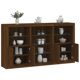 Sideboard mit LED-Lichtern in Eichenbraun 181,5x37x100 cm von , Sideboards - Ref: Foro24-3209183, Preis: 246,80 €, Rabatt: %