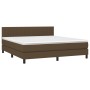Cama box spring colchón luces LED tela marrón oscuro 180x200cm de , Camas y somieres - Ref: Foro24-3133336, Precio: 550,88 €,...