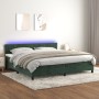 Cama box spring colchón y LED terciopelo verde oscuro 200x200cm de , Camas y somieres - Ref: Foro24-3134546, Precio: 607,70 €...
