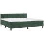 Cama box spring colchón y LED terciopelo verde oscuro 200x200cm de , Camas y somieres - Ref: Foro24-3134546, Precio: 607,70 €...