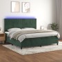 Cama box spring colchón y LED terciopelo verde oscuro 200x200cm de , Camas y somieres - Ref: Foro24-3136266, Precio: 707,38 €...