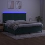 Cama box spring colchón y LED terciopelo verde oscuro 200x200cm de , Camas y somieres - Ref: Foro24-3136266, Precio: 707,38 €...