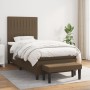 Cama box spring con colchón tela marrón oscuro 90x200 cm de , Camas y somieres - Ref: Foro24-3136728, Precio: 384,18 €, Descu...