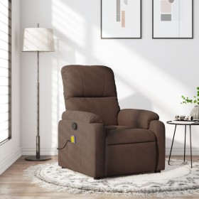 Sillón reclinable de masaje tela de microfibra marrón de , Sillones - Ref: Foro24-373455, Precio: 239,45 €, Descuento: %