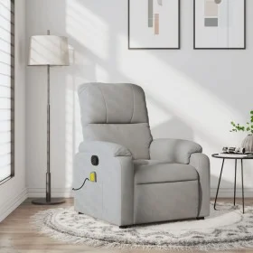 Sillón reclinable de masaje tela de microfibra gris claro de , Sillones - Ref: Foro24-373457, Precio: 230,89 €, Descuento: %