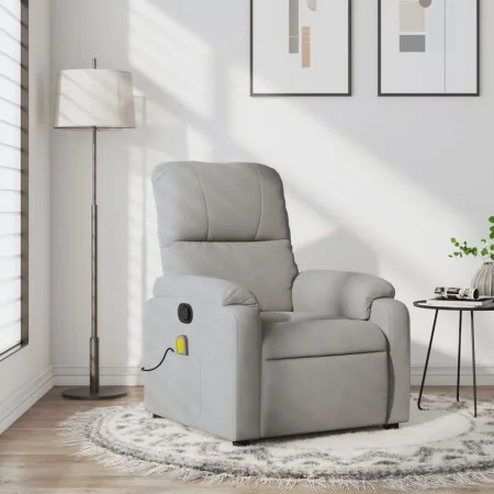 Sillón reclinable de masaje tela de microfibra gris claro de , Sillones - Ref: Foro24-373457, Precio: 230,89 €, Descuento: %