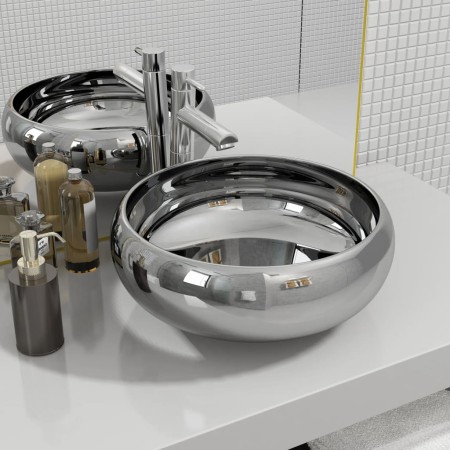 Lavabo 40x15 cm cerámica plateado de vidaXL, Lavabos - Ref: Foro24-143497, Precio: 79,84 €, Descuento: %