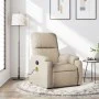 Sillón reclinable de masaje tela de microfibra color crema de , Sillones - Ref: Foro24-373460, Precio: 250,47 €, Descuento: %