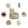 Sillón reclinable de masaje tela de microfibra color crema de , Sillones - Ref: Foro24-373460, Precio: 250,47 €, Descuento: %