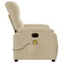 Sillón reclinable de masaje tela de microfibra color crema de , Sillones - Ref: Foro24-373460, Precio: 250,47 €, Descuento: %