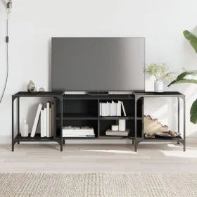 Mueble de TV de madera de ingeniería negro 153x37x50 cm de , Muebles TV - Ref: Foro24-837602, Precio: 65,12 €, Descuento: %