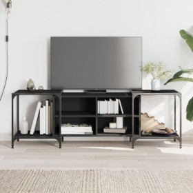 Mueble de TV de madera de ingeniería negro 153x37x50 cm de , Muebles TV - Ref: Foro24-837602, Precio: 65,81 €, Descuento: %