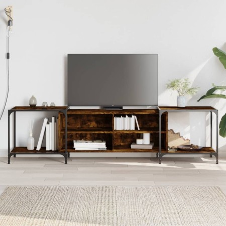 Mueble de TV madera de ingeniería roble ahumado 203x37x50 cm de , Muebles TV - Ref: Foro24-837609, Precio: 82,26 €, Descuento: %