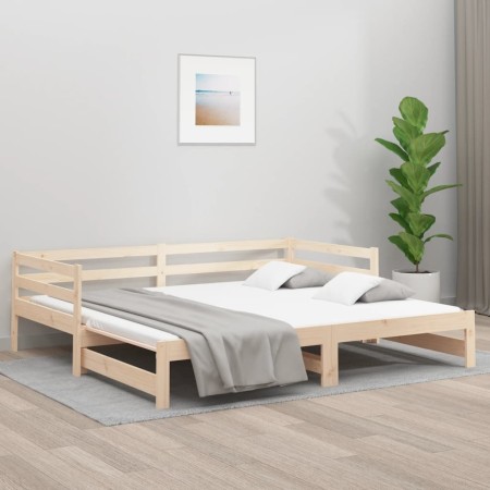 Sofá cama nido madera maciza de pino 90x190 cm de , Camas y somieres - Ref: Foro24-840135, Precio: 151,27 €, Descuento: %