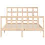 Estructura de cama de matrimonio con cabecero madera maciza de , Camas y somieres - Ref: Foro24-3192076, Precio: 137,99 €, De...